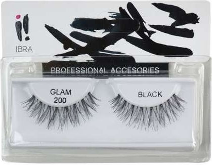 Ibra A Pair False Eyelashes On A Strip Glam 200 Black