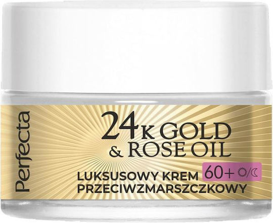 Perfecta Cremă Antirid Pentru Față Cu Aur 24K Și Ulei De Trandafir Cu Retinol Și Acid Hialuronic 50ml