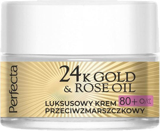 Perfecta 24K Gold & Rose Oil 80+ Αντιγηραντική Κρέμα Προσώπου με Υαλουρονικό Οξύ & Πεπτίδια 50ml
