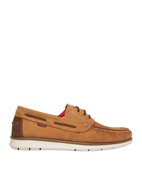 Δερμάτινα Ανδρικά Boat Shoes σε Καφέ Χρώμα