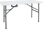 eBest Aluminum Foldable Table for Camping in Case 122x61x74cm White