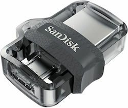 Sandisk Ultra Dual 32GB USB 3.0 USB-A & micro USB-B Ασημί