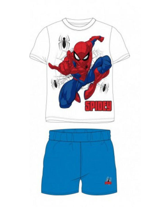 Spiderman Kids' Pajamas Summer White/blue