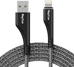 RayCue USB-A to Lightning Cable Μαύρο 1.2m