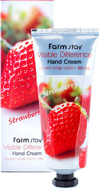 Farmstay Visible Difference Crema de mâini Visible Difference Strawberry Hand Cream 100ml