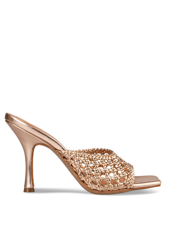 Envie Shoes Mules mit Absatz in Gold Farbe