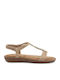 Women's Flat Sandals in Beige Color