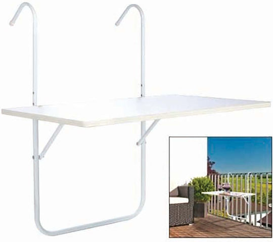 with Polypropylene Surface and Metal Frame White 40x52x58cm