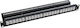Astrasat Patch Panel για Rack 1U 19" 24 Θυρών cat6 Μαύρο