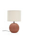 Bizzotto Ceramic Table Lamp with White Shade and Orange Base