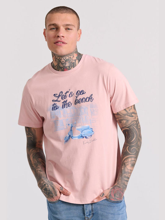 Funky Buddha Ανδρικό T-shirt Κοντομάνικο Ροζ