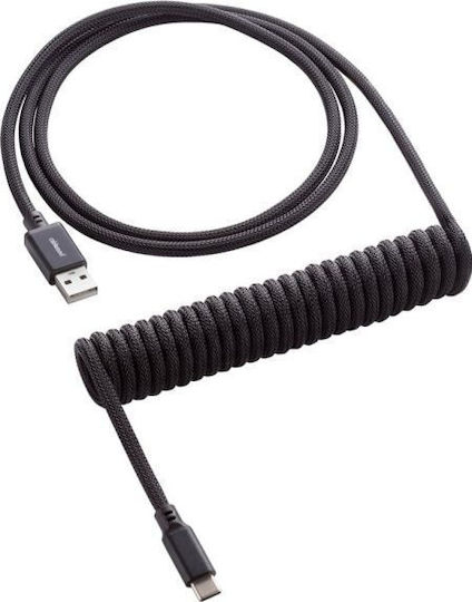 Cablemod Spiral USB 2.0 Cable USB-C male - USB-A Μαύρο 1.5m CM-CKCA-CK-KK150KK-R