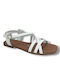 Sandale Casual Damă de Piele Alb