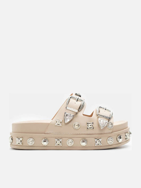Luigi Γυναικεία Σανδάλια Flatforms Μπεζ