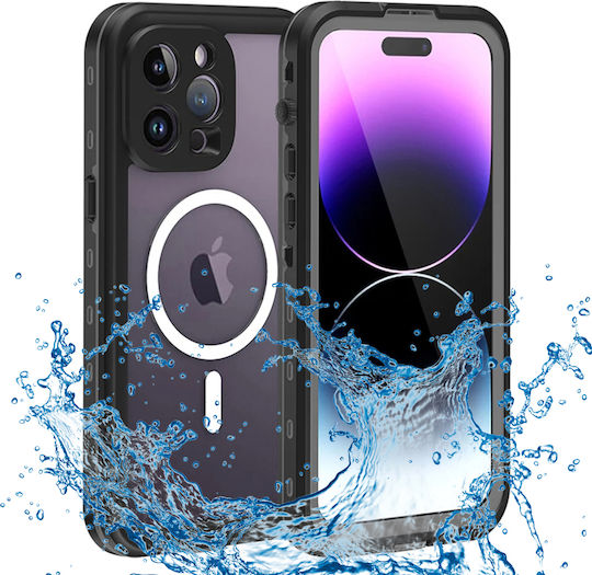 Shellbox Umschlag Rückseite Silikon / Kunststoff Wasserdicht Schwarz (iPhone 14 Pro Max)
