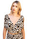 Damen Crop Top Satin Multi