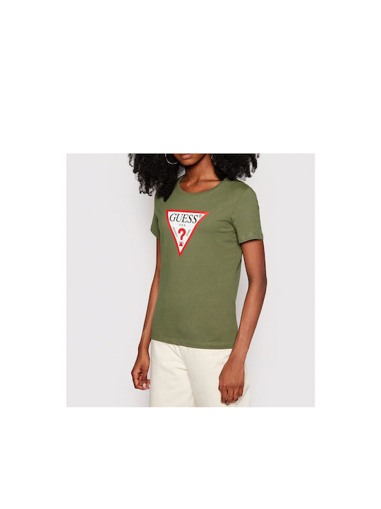 Guess Γυναικείο Τ-shirt Logo Triangle Tee W1ri0...