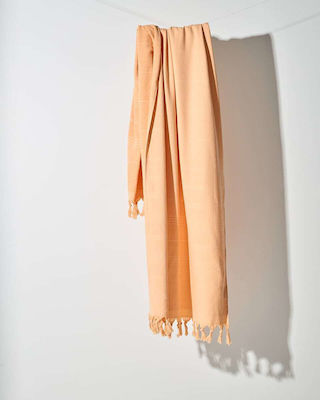 Baumwoll-Strandtuch doppelseitig mit Quasten Klima 8 Farben 90x170cm Lachs