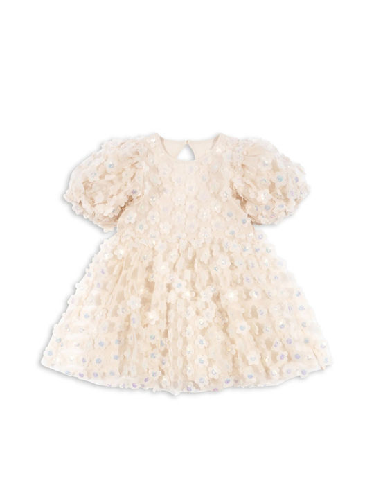 Konges Slojd Kids Dress with Sequins Ivory