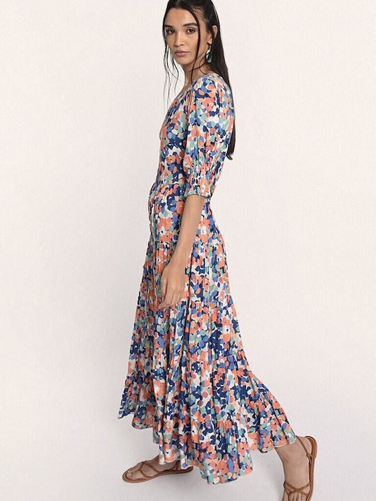 Molly Bracken Maxi Рокля с Волани Printed