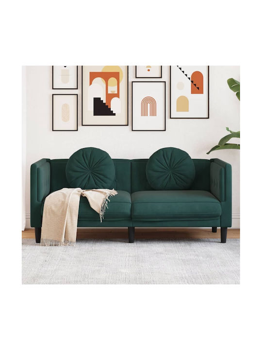 Doppelsitzer Samt Sofa Dunkelgrünes mit Dekokis...