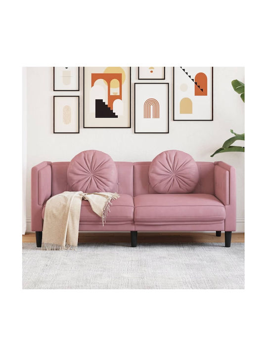 Doppelsitzer Samt Rosa mit Dekokissen 173.5x77x...