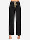 Derpouli Women's Trousers Elastic Black 1.15.27024