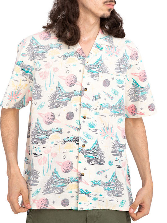 Short-sleeved Linen Shirt Beige