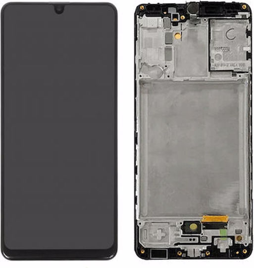 Οθόνη mit Touch-Mechanismus und Rahmen für SAMSUNG GALAXY A31 A315F (Schwarz)