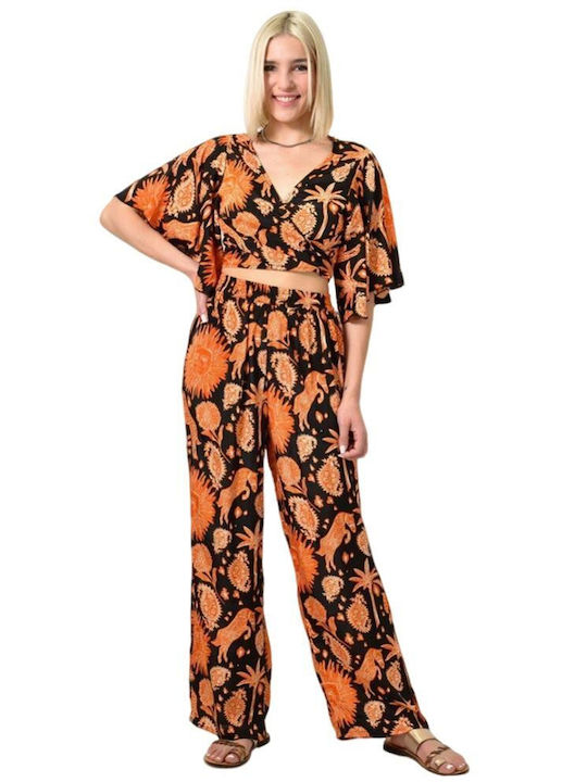 Orange Printed Designs Set 23805