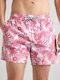 Hibiskus Costum De Baie Bărbați Pantaloni Scurți Roz Floral
