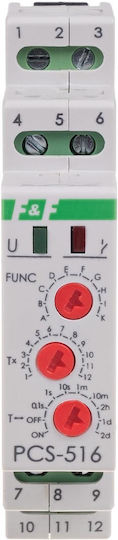 F&F Ρελέ 8A Multifunctional Timer Transmitter 12-264V PCS-516UNI
