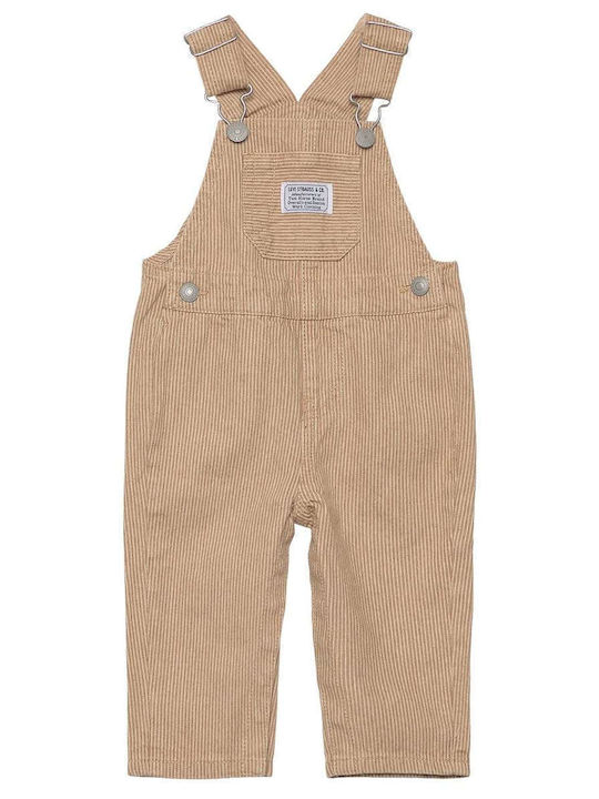 Kids' Overall Beige Railroad Stripe Overall