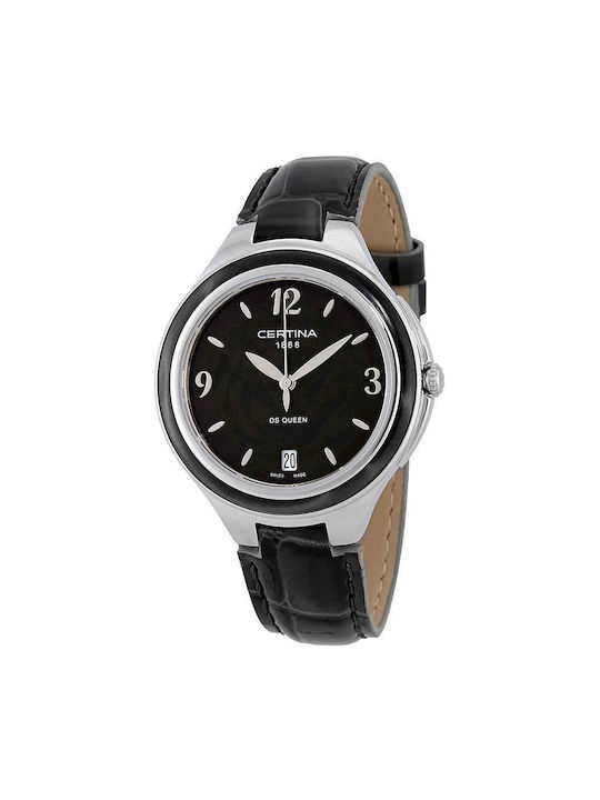 Certina Watch with Black Leather Strap