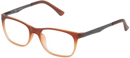 Police Plastic Eyeglass Frame Brown V1974 N66M