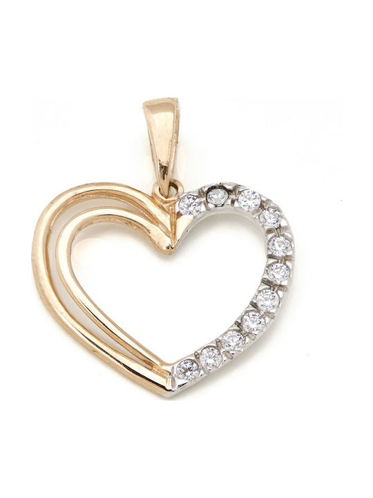 Tasoulis Jewellery Collection Charm Καρδιά από Ροζ Χρυσό 14Κ