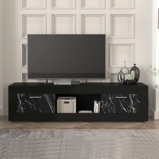 Davin Επιδαπέδιο Μαύρο - Μαύρο Εφέ Μαρμάρου 180x40x47εκ. Davin Επιδαπέδιο Μαύρο - Μαύρο Εφέ Μαρμάρου 180x40x47εκ.