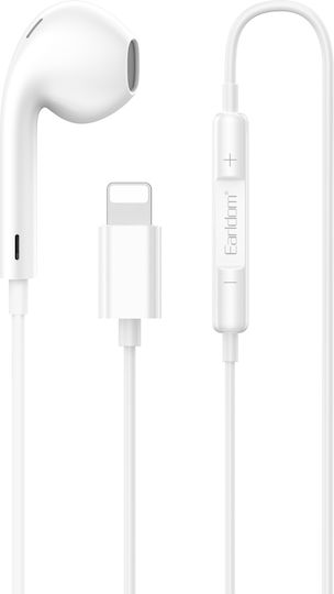Earldom Et-e72l In-ear Handsfree Ακουστικά με Βύσμα Lightning Λευκό