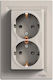 Schneider Electric Asfora Διπλή Χωνευτή Πρίζα Ρ...