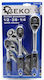 Geko Set de chei tubulare și clichet 1\2" & 3\8" & 1\4"