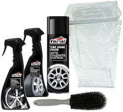 Feral 236487 Car Tire Rim Cleaning Set Feral 5 Pieces Rim Cleaner Polishing Foam Rim Cleaner Rim Cleaning Brush Zipper Bag Feral 236487 Car Tire Rim Cleaning Set Feral 5 Pieces Rim Cleaner Polishing Foam Rim Cleaner Rim Cleaning Brush Zipper Bag