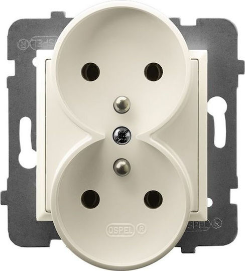 Ospel Aria Double Walled Power Socket Ecru