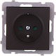 Ospel Sonata Single Walled Power Socket Black G...