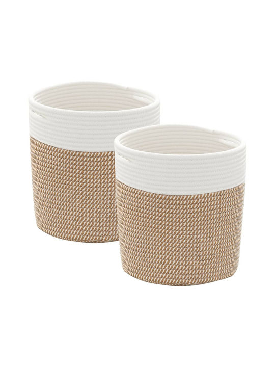 vidaXL Καλάθι Αποθήκευσης Υφασμάτινο Καφέ 28x28x28cm 2τμχ