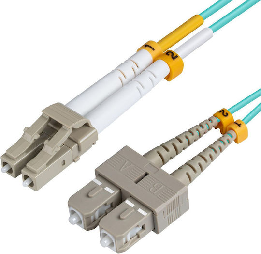 Microconnect Καλώδιο Οπτικής Ίνας LC/UPC-SC/UPC 0.5m Τιρκουάζ