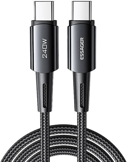 Essager Regular USB 2.0 Cablu USB-C bărbătesc - USB-C 240W Gri 1m (EXCTT3-CG0G-P)
