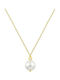 Daskalakis Necklace from Gold 14K with Pearls & Diamond