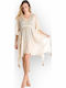 Viscose Petrol-washed 742 Rima Beige Kaftan