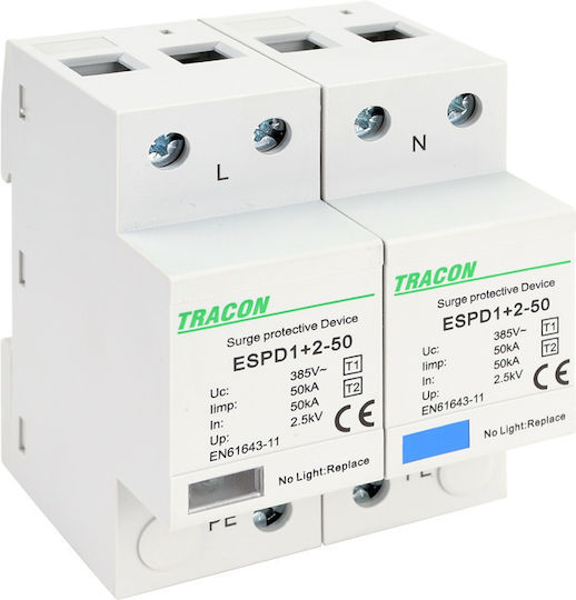 Tracon Electric Αντικεραυνικό Πίνακα Τύπου T1 / T2 Διπολικό