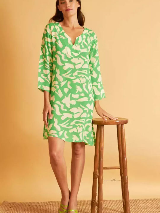 Women's Beachwear Viscose Dress Harmony 506630 Green Leaves